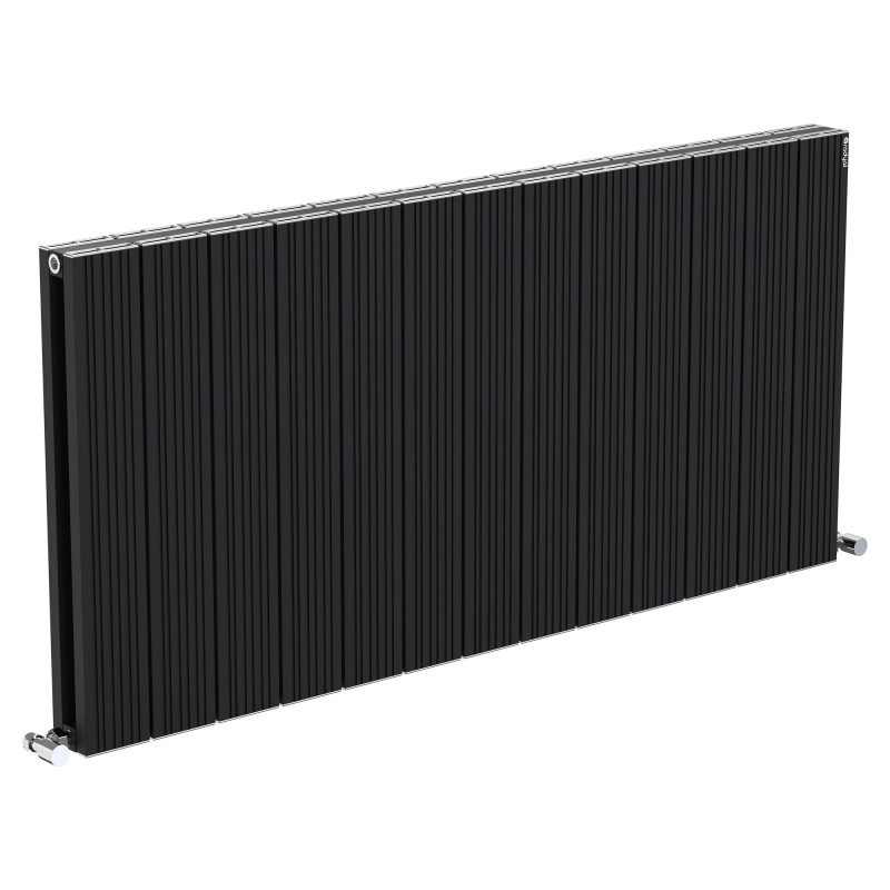 1235mm (w) x 600mm (h) "Tower Bold" Double Panel Black Horizontal Aluminium Radiator (26 Extrusions)