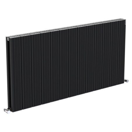1235mm (w) x 600mm (h) "Tower Bold" Double Panel Black Horizontal Aluminium Radiator (26 Extrusions)