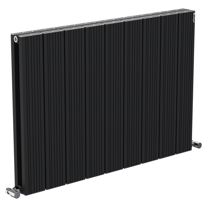 850mm (w) x 600mm (h) Tower Bold Double Panel Black Horizontal Aluminium Radiator (18 Extrusions)