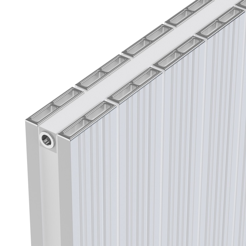 Radyal Tower Bold White Aluminium Radiator Close Up