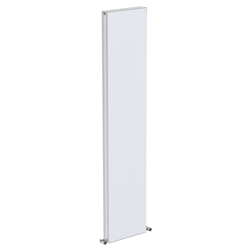 380mm (w) x 1800mm (h) "Tower Bold" Double Panel White Vertical Aluminium Radiator (8 Extrusions)