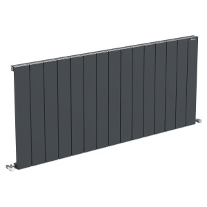 1425mm (w) x 600mm (h) "Tower" Single Panel Anthracite Horizontal Aluminium Radiator (15 Extrusions)