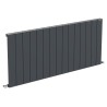 1425mm (w) x 600mm (h) "Tower" Single Panel Anthracite Horizontal Aluminium Radiator (15 Extrusions)
