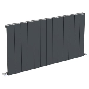 1235mm (w) x 600mm (h) "Tower" Single Panel Anthracite Horizontal Aluminium Radiator (13 Extrusions)