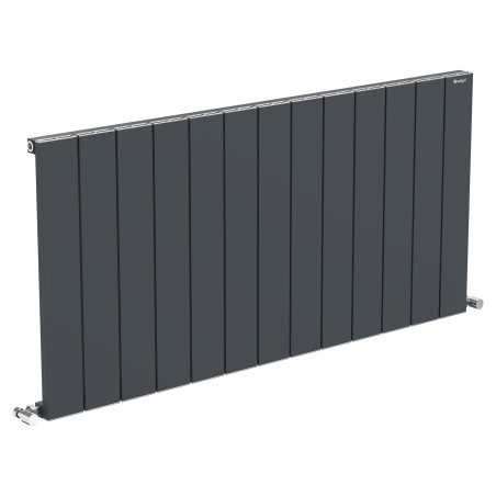 1235mm (w) x 600mm (h) "Tower" Single Panel Anthracite Horizontal Aluminium Radiator (13 Extrusions)