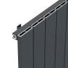 Radyal Tower Single Anthracite Aluminium Radiator Close Up