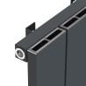 1045mm (w) x 600mm (h) "Tower" Single Panel Anthracite Horizontal Aluminium Radiator (11 Extrusions)