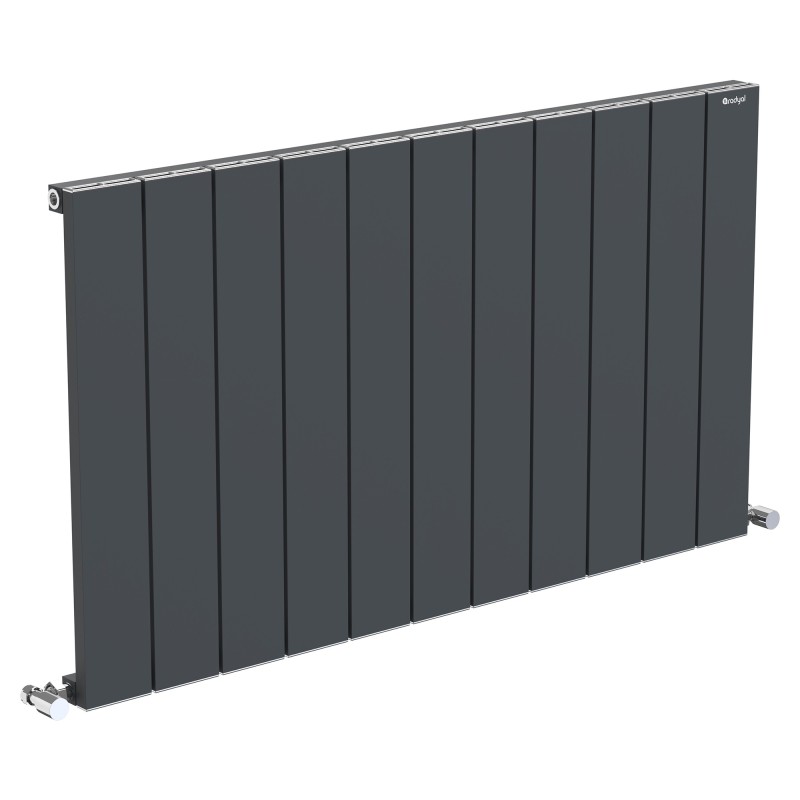 1045mm (w) x 600mm (h) "Tower" Single Panel Anthracite Horizontal Aluminium Radiator (11 Extrusions)
