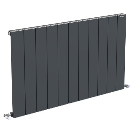 1045mm (w) x 600mm (h) "Tower" Single Panel Anthracite Horizontal Aluminium Radiator (11 Extrusions)