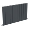 1045mm (w) x 600mm (h) "Tower" Single Panel Anthracite Horizontal Aluminium Radiator (11 Extrusions)
