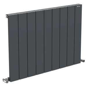 855mm (w) x 600mm (h) "Tower" Single Panel Anthracite Horizontal Aluminium Radiator (9 Extrusions)