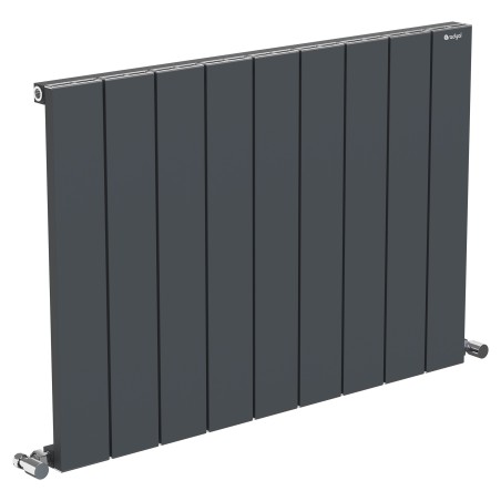 855mm (w) x 600mm (h) "Tower" Single Panel Anthracite Horizontal Aluminium Radiator (9 Extrusions)