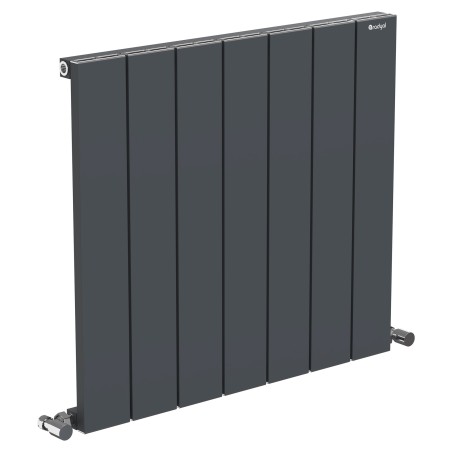 665mm (w) x 600mm (h) "Tower" Single Panel Anthracite Horizontal Aluminium Radiator (7 Extrusions)