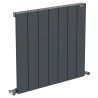 665mm (w) x 600mm (h) "Tower" Single Panel Anthracite Horizontal Aluminium Radiator (7 Extrusions)