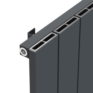 570mm (w) x 1800mm (h) "Tower" Single Panel Anthracite Vertical Aluminium Radiator (6 Extrusions)