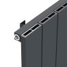 Radyal Tower Single Anthracite Aluminium Radiator Close Up