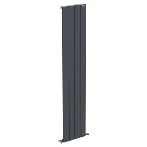 380mm (w) x 1800mm (h) "Tower" Single Panel Anthracite Vertical Aluminium Radiator (4 Extrusions)