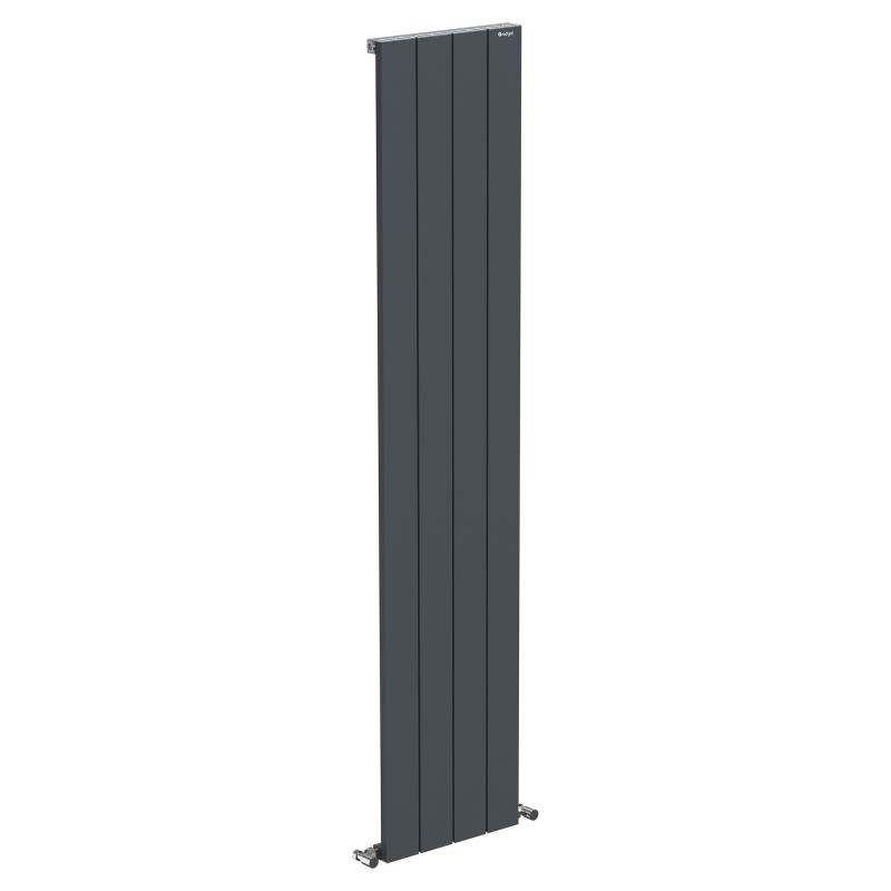 380mm (w) x 1800mm (h) "Tower" Single Panel Anthracite Vertical Aluminium Radiator (4 Extrusions)