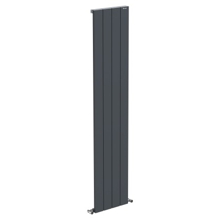 380mm (w) x 1800mm (h) "Tower" Single Panel Anthracite Vertical Aluminium Radiator (4 Extrusions)