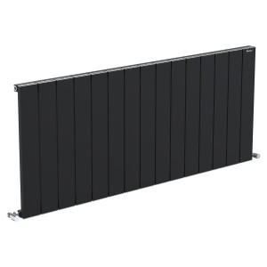 1425mm (w) x 600mm (h) "Tower" Single Panel Black Horizontal Aluminium Radiator (15 Extrusions)