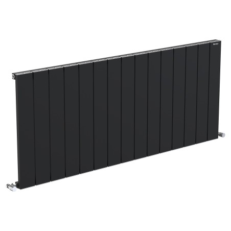 1425mm (w) x 600mm (h) "Tower" Single Panel Black Horizontal Aluminium Radiator (15 Extrusions)