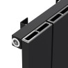 1425mm (w) x 600mm (h) "Tower" Single Panel Black Horizontal Aluminium Radiator (15 Extrusions)