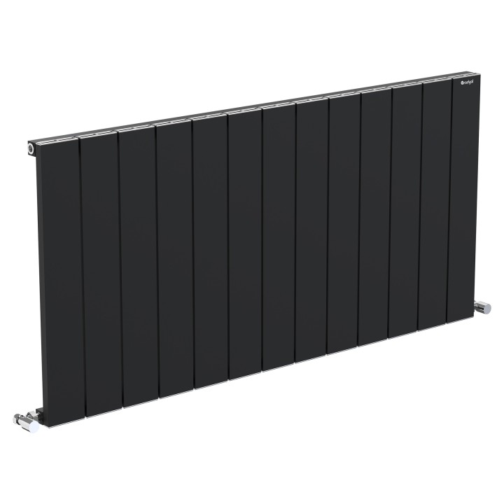 1230mm (w) x 600mm (h) Tower Single Panel Black Horizontal Aluminium Radiator (13 Extrusions)