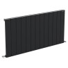 1235mm (w) x 600mm (h) "Tower" Single Panel Black Horizontal Aluminium Radiator (13 Extrusions)