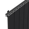 Radyal Black Tower Single Aluminium Radiator Close Up