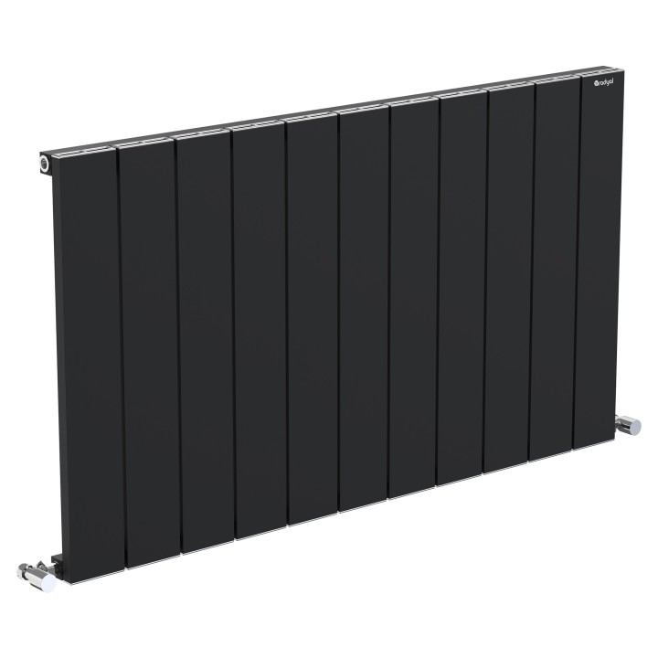 1040mm (w) x 600mm (h) Tower Single Panel Black Horizontal Aluminium Radiator (11 Extrusions)