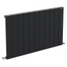 1045mm (w) x 600mm (h) "Tower" Single Panel Black Horizontal Aluminium Radiator (11 Extrusions)