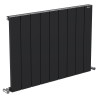 855mm (w) x 600mm (h) "Tower" Single Panel Black Horizontal Aluminium Radiator (9 Extrusions)