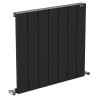 665mm (w) x 600mm (h) "Tower" Single Panel Black Horizontal Aluminium Radiator (7 Extrusions)