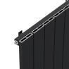Radyal Black Tower Single Aluminium Radiator Close Up