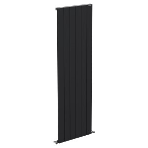 570mm (w) x 1800mm (h) "Tower" Single Panel Black Vertical Aluminium Radiator (6 Extrusions)