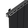 Radyal Black Tower Single Aluminium Radiator Close Up