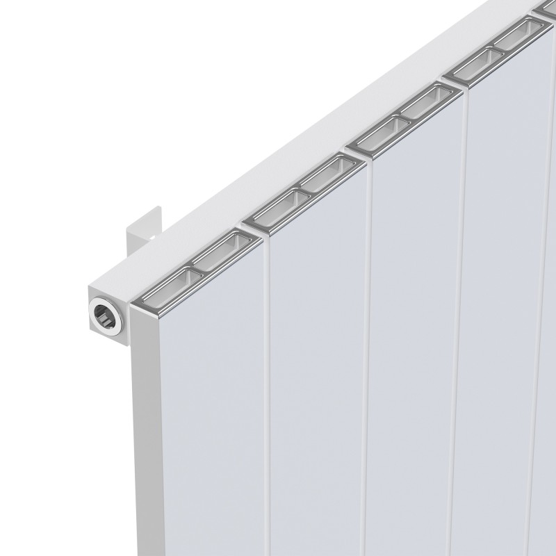 Radyal White Tower Single Aluminium Radiator Close Up