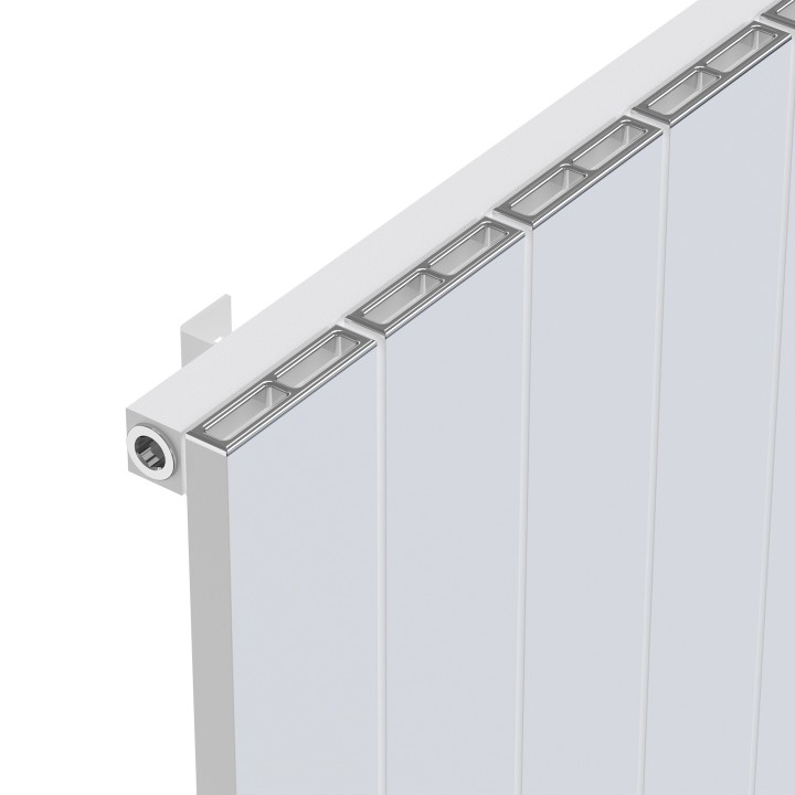 Radyal White Tower Single Aluminium Radiator Close Up