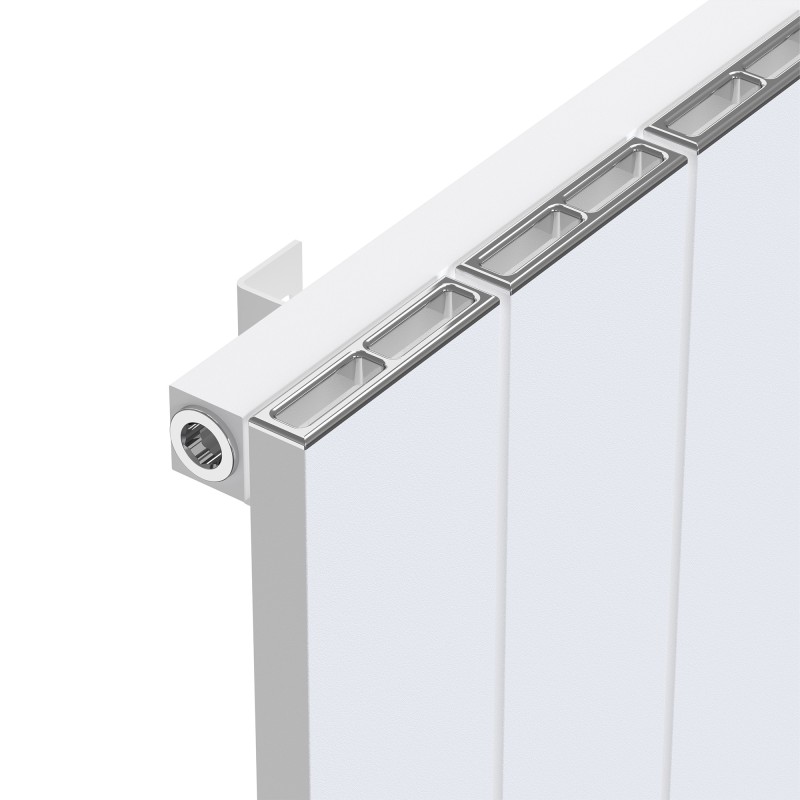 1425mm (w) x 600mm (h) "Tower" Single Panel White Horizontal Aluminium Radiator (15 Extrusions)