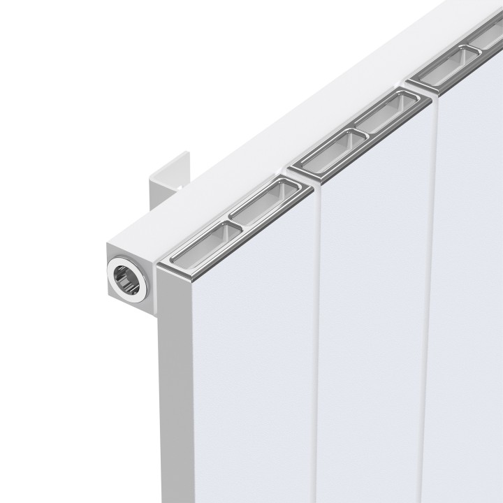 Radyal White Tower Single Aluminium Radiator Close Up