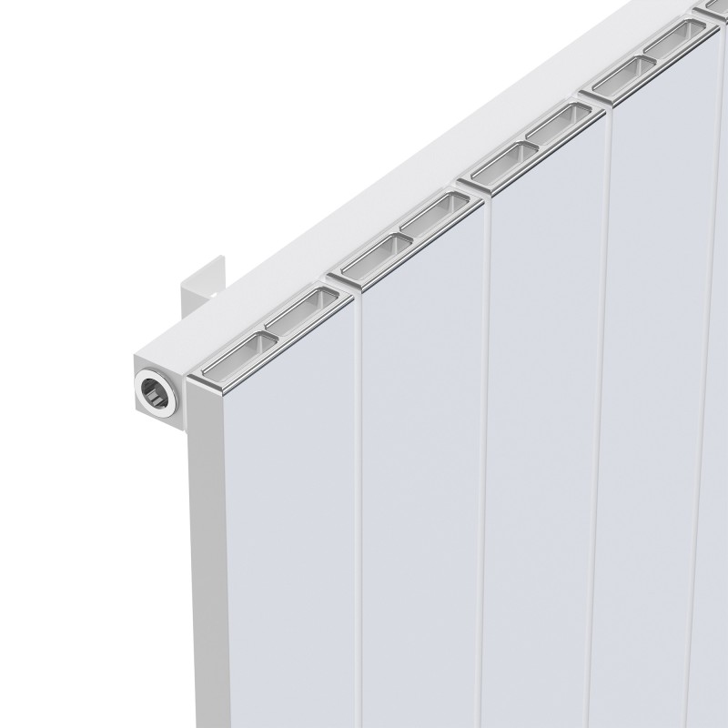 Radyal White Tower Single Aluminium Radiator Close Up