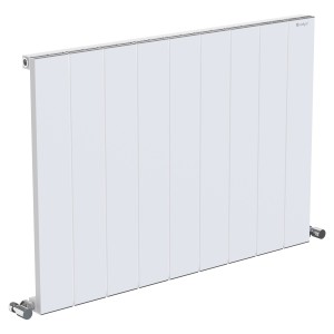 855mm (w) x 600mm (h) "Tower" Single Panel White Horizontal Aluminium Radiator (9 Extrusions)
