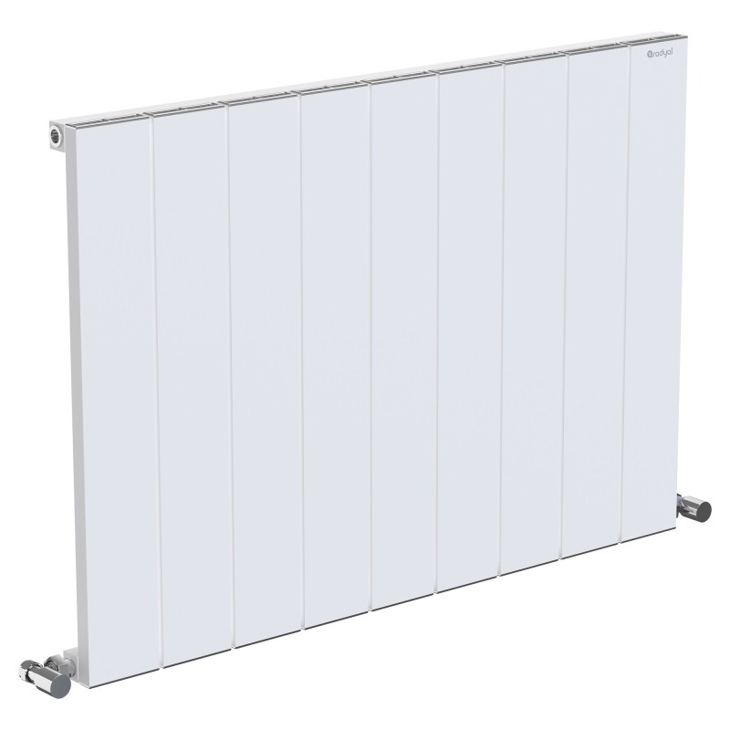 855mm (w) x 600mm (h) "Tower" Single Panel White Horizontal Aluminium Radiator (9 Extrusions)
