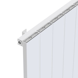 855mm (w) x 600mm (h) "Tower" Single Panel White Horizontal Aluminium Radiator (9 Extrusions)