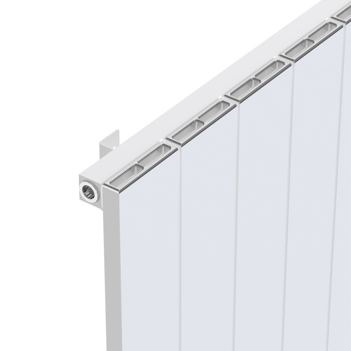 Radyal White Tower Single Aluminium Radiator Close Up