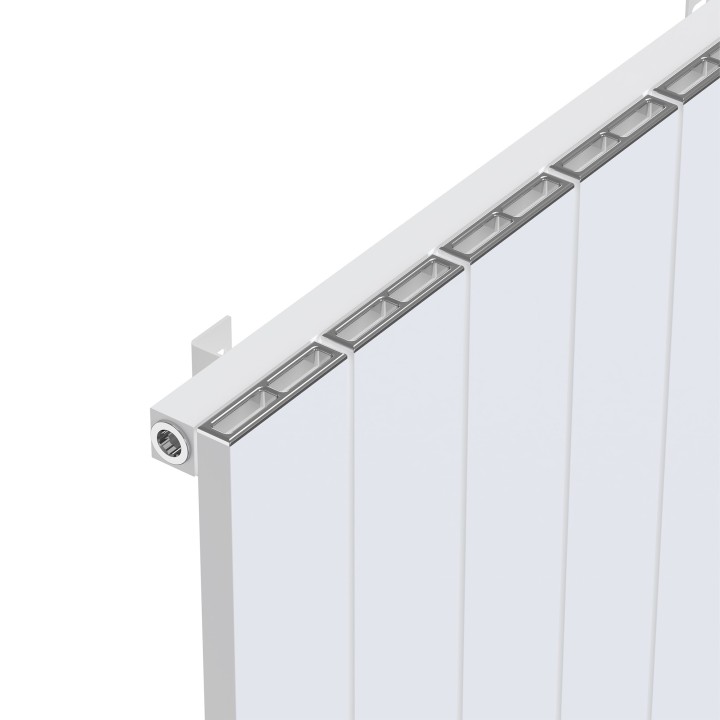 Radyal White Tower Single Aluminium Radiator Close Up