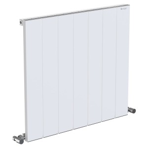 665mm (w) x 600mm (h) "Tower" Single Panel White Horizontal Aluminium Radiator (7 Extrusions)