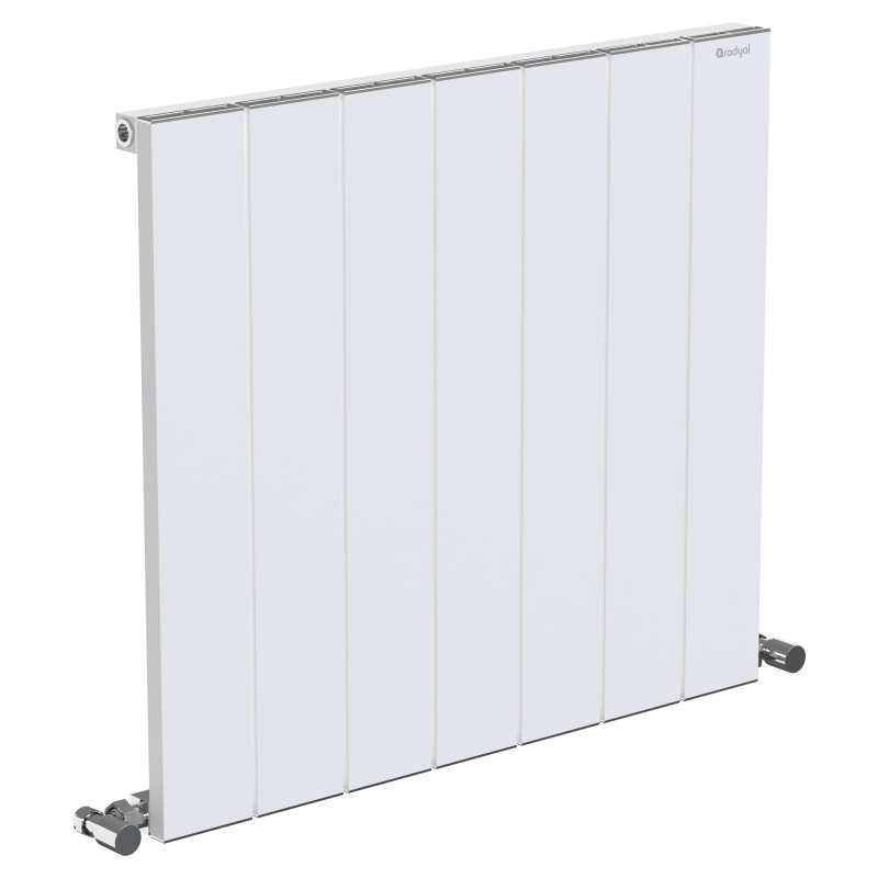 665mm (w) x 600mm (h) "Tower" Single Panel White Horizontal Aluminium Radiator (7 Extrusions)