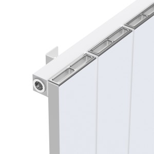 570mm (w) x 1800mm (h) "Tower" Single Panel White Vertical Aluminium Radiator (6 Extrusions)