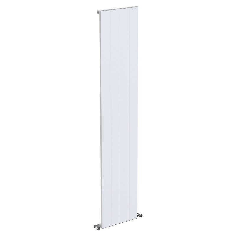 380mm (w) x 1800mm (h) "Tower" Single Panel White Vertical Aluminium Radiator (4 Extrusions)
